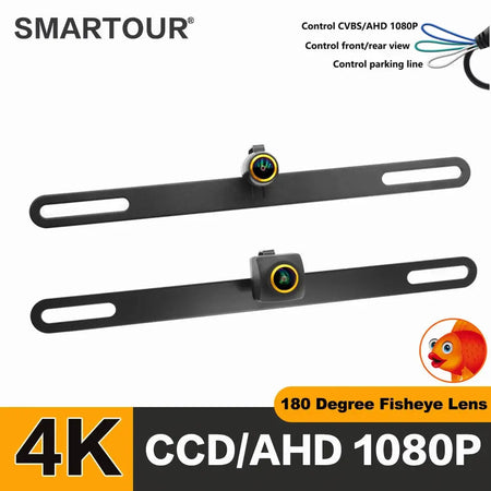 SMARTOUR 4K AHD 1080P CCD Car Rear View Camera License Plate Bracket Dash Camera Frame Bracket Decor Universal Car Accessories by InterCyprus Trading Ltd
