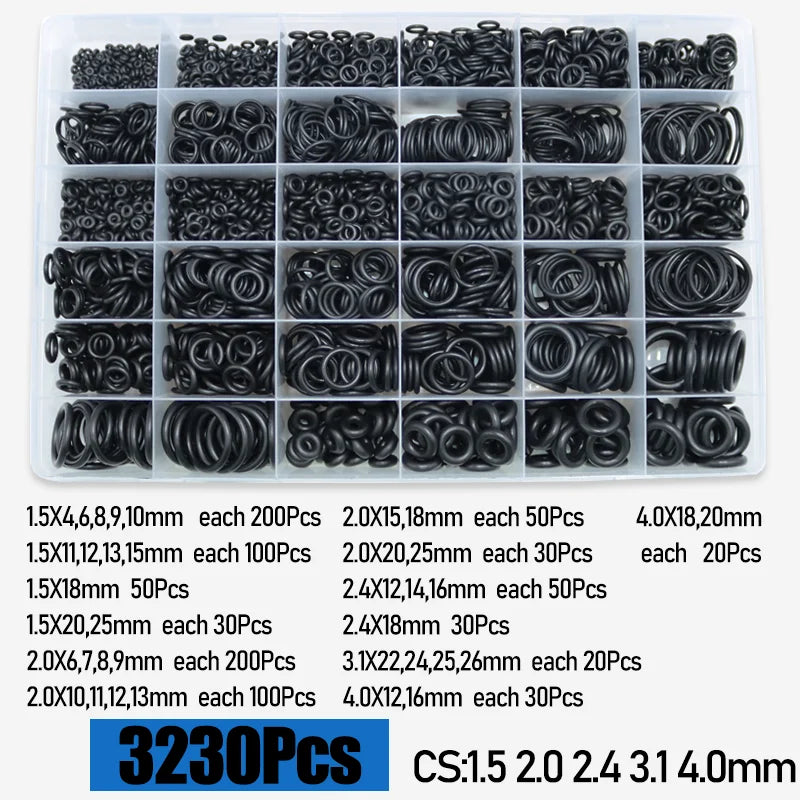 3230p Rubber O Ring Sealing Washer &ndash; Oil Resistant Durable Seal 3230pcs / Metric