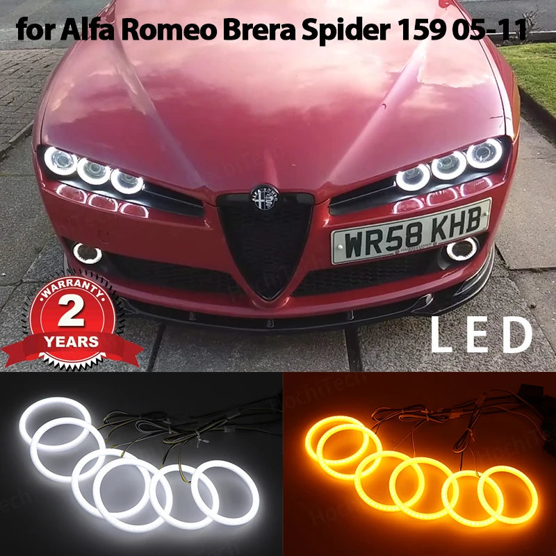 LED-enkeli silmät halo-renkaat kaksivärinen DRL Alfa Romeo 159 Brera Spiderille