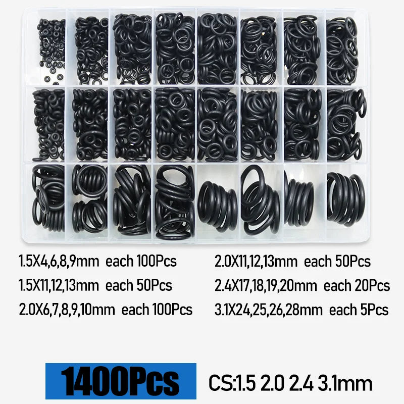 3230p Rubber O Ring Sealing Washer &ndash; Oil Resistant Durable Seal 1400pcs / Metric