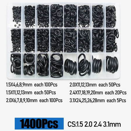 3230p Rubber O Ring Sealing Washer &ndash; Oil Resistant Durable Seal 1400pcs / Metric
