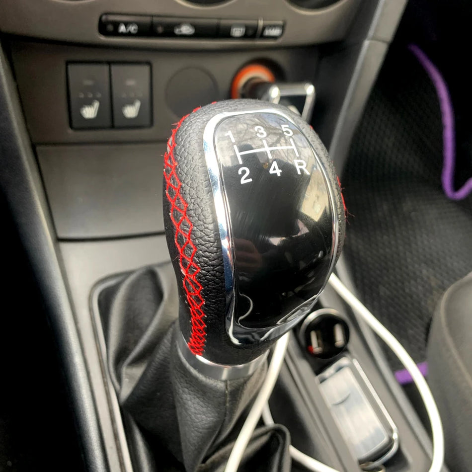 8mm 10mm 12mm Manual 5 Speed Car Gear Shift Knob With Equipment Shifter Boot Stick Shifter Lever Car Stitching Gear Shifter Knob