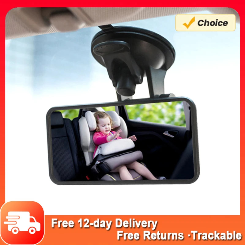 Oglindă Auto pentru Bebeluși Choice cu Vedere Largă, Rotativă la 360°, Acrilic, Ventuză