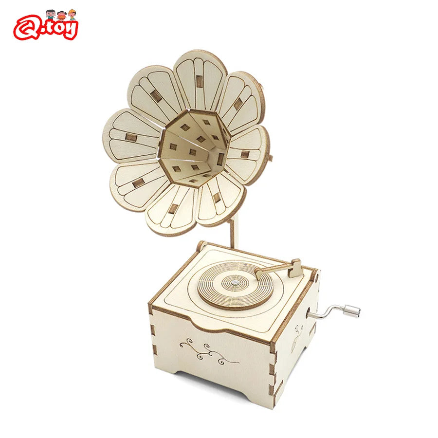 Kit STEM cutie muzicală DIY stil fonograf jucărie educațională