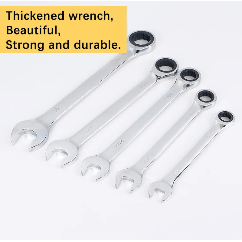 Universal Ratchet Metric Wrenches for Car Repair - Torque Spanners Set