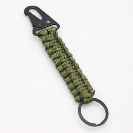 Paracord Keychain Ring Survival Kit &ndash; Eight Color Options Amry Green
