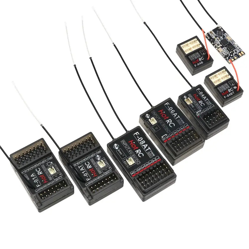 HOTRC 2.4Ghz F-04A F-06A F-08A F-01A F-04AT F-06AT F-08AT F-01AT with Gyro Light 4/6/8Ch Rc Receiver for Hotrc Rc Transmitter by InterCyprus Trading Ltd