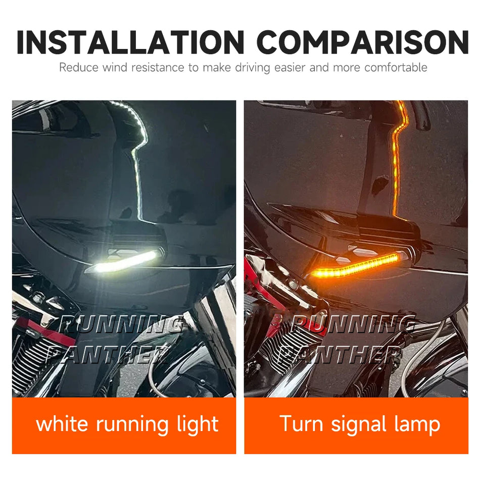 LED Turn Signal Lights for Harley FLTRX/FLTRK/FLTRU with Flowing