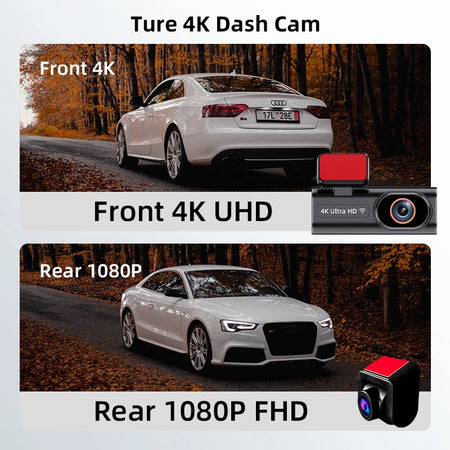 ACCEO Dash Cam WIFI GPS Mini Car DVR &ndash; 4K Front Dual