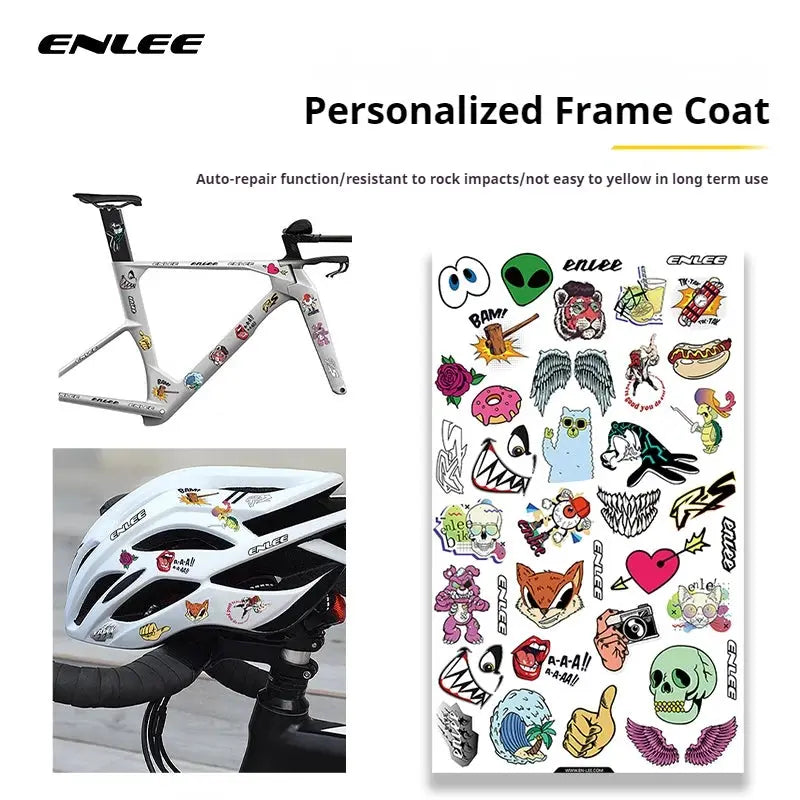 ENLEE bike decals perfect for frames and helmets scratch-proof removable protective stickers ideal for road and mountain bikes by InterCyprus Trading Ltd