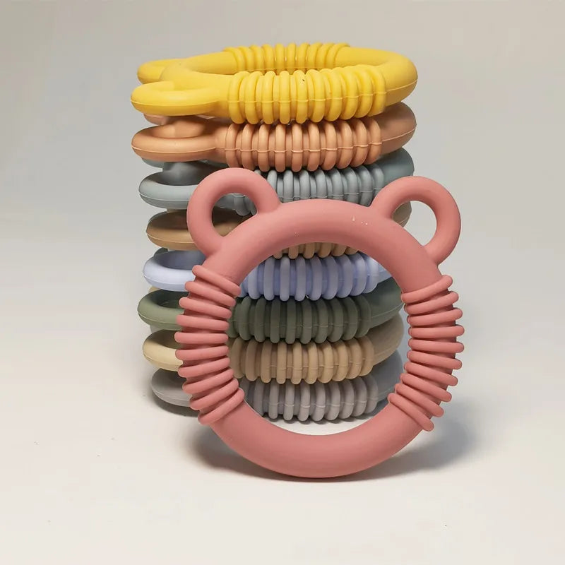 Baby Bear Silicone Teethers &ndash; Soothing Anti-Eating Hand Toys