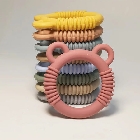 Baby Bear Silicone Teethers &ndash; Soothing Anti-Eating Hand Toys