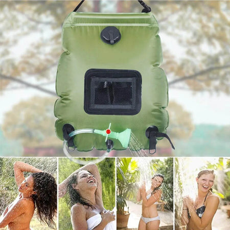 Solar Shower Bag 20L Outdoor - Portable Camping Shower with Solar Heating