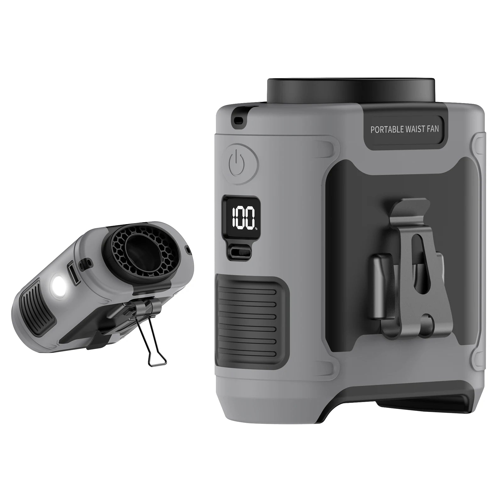 Socoolfan 20000mAh &ndash; Powerful Portable Neck Fan with Power Bank 10000mAh Gray