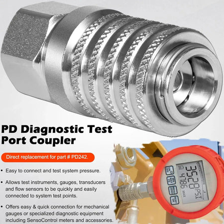 PD242 Series PD Steel Test Port and Diagnostic Equipment Quick Coupler with Female Thread 1/4"-18 NPTF, 1/8" Body Size by InterCyprus Trading Ltd