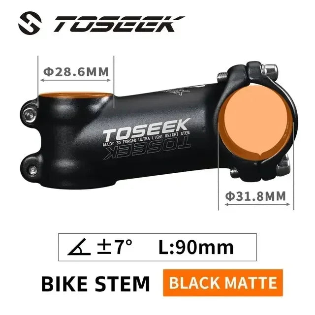 TOSEEK 7 Degree Bicycle Stem &ndash; Lightweight Aluminum Design 7 Degree-90mm