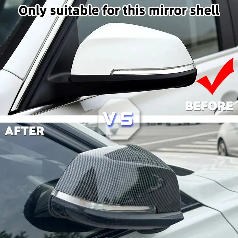 2 pieces Rearview Mirror Cover Cap Carbon/Black for BMW 1 2 3 4 X Series F20 F21 F87 M2 F23 F30 F32 F36 X1 E84 by InterCyprus Trading Ltd