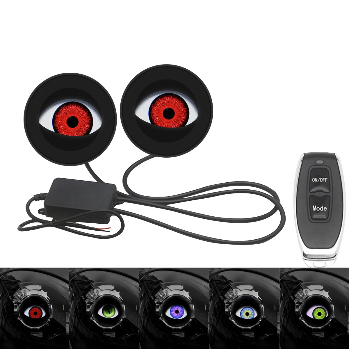 Motorcycle Dynamic Devil Eyes LED Lights &ndash; Remote Control Customization