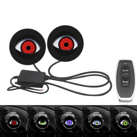 Motorcycle Dynamic Devil Eyes LED Lights &ndash; Remote Control Customization