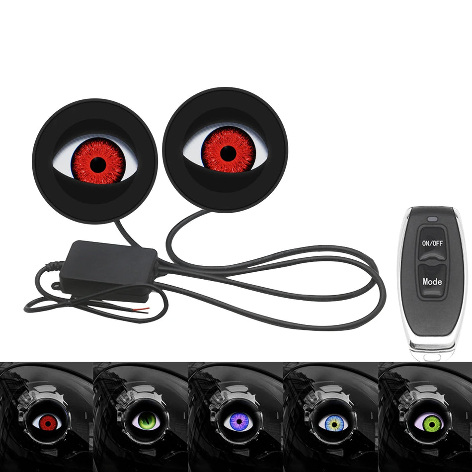 Motorcycle Dynamic Devil Eyes LED Lights &ndash; Remote Control Customization