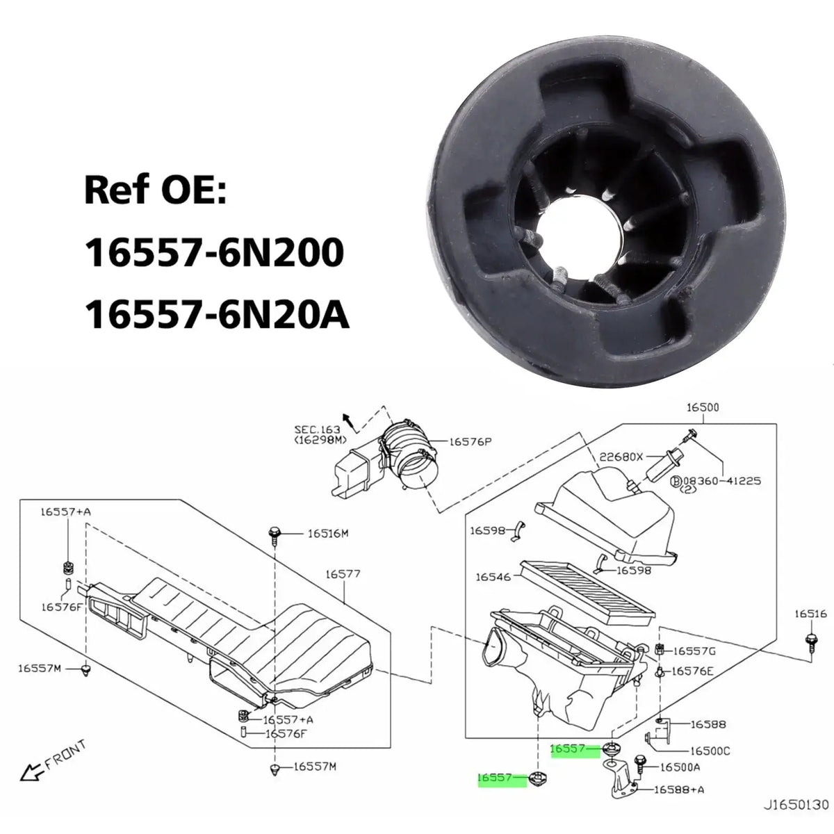 2X For Nissan ALTIMA NOTE MICRA MARCH ELGRAND JUKE PATHFINDER Air Intake Cleaner Filter Housing Box Rubber Mount Buffer Cushion by InterCyprus Trading Ltd