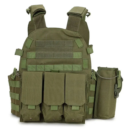6094 Military Tactical Vest &ndash; Rugged Plate Carrier Design Army Green