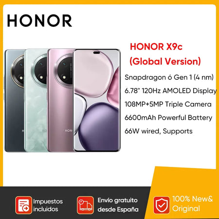 Global Version HONOR X9c 5G 6.78&quot; 120Hz Curved Screen 108MP Triple Cameras 6600mAh Battery Android14 Dual SIM 100% New Original Titanium Black / spain / 12GB|256G