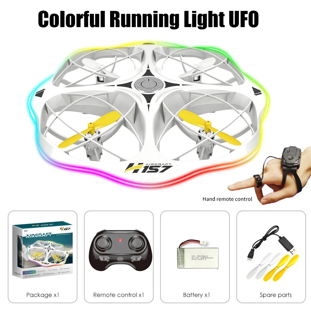 Mini Drone RC UFO Toy &ndash; Gesture Control with LED Light White dual 1B
