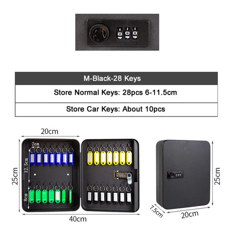 Key Safe Box New Multi Keys Storage &ndash; Secure Key Organizer M-black-code