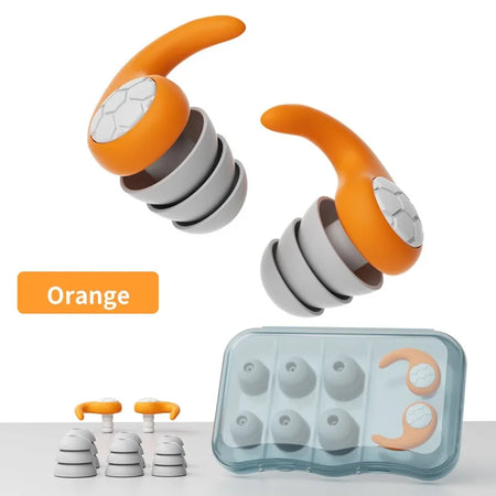 Silicone Earplugs Set for Sleeping, Swimming &amp; Noise Reduction Orange / CHINA