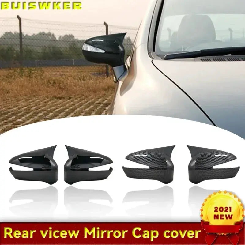 For Honda Civic 8th gen 2006-2012 2 Pieces High Quality ABS Plastic Bat Style Mirror Covers Caps Piano Black Protective cover by InterCyprus Trading Ltd
