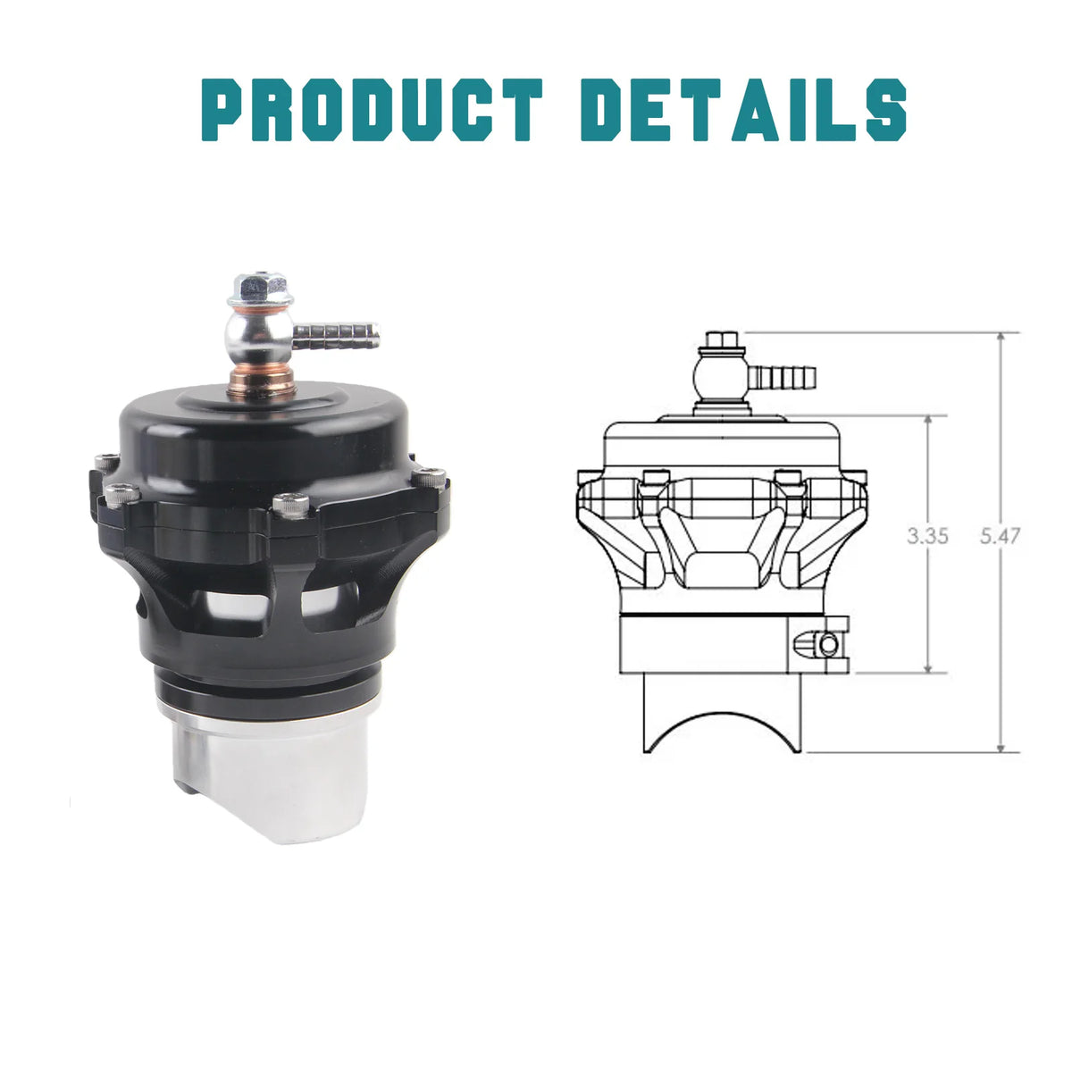 50mm Aluminum Blow Off Valve With Weld Flange And Tunable Springs by InterCyprus Trading Ltd