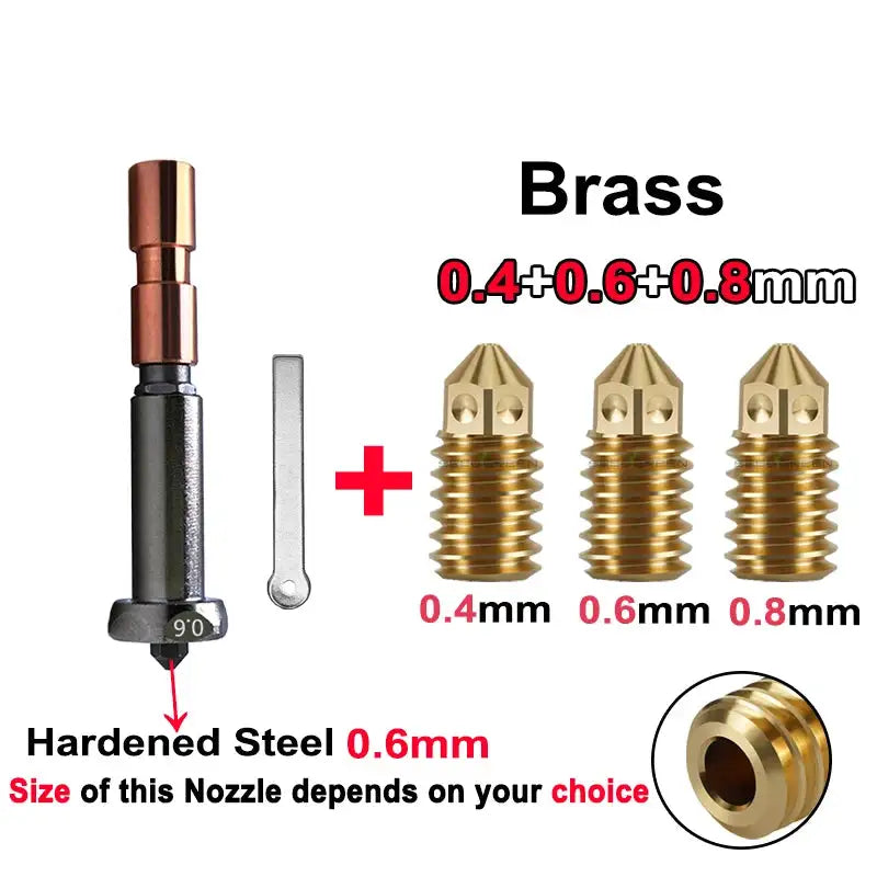 Upgrade Nozzle For Anycubic Kobra 3 Max 0.4mm 0.6mm 0.8mm 0.6-Brass-468