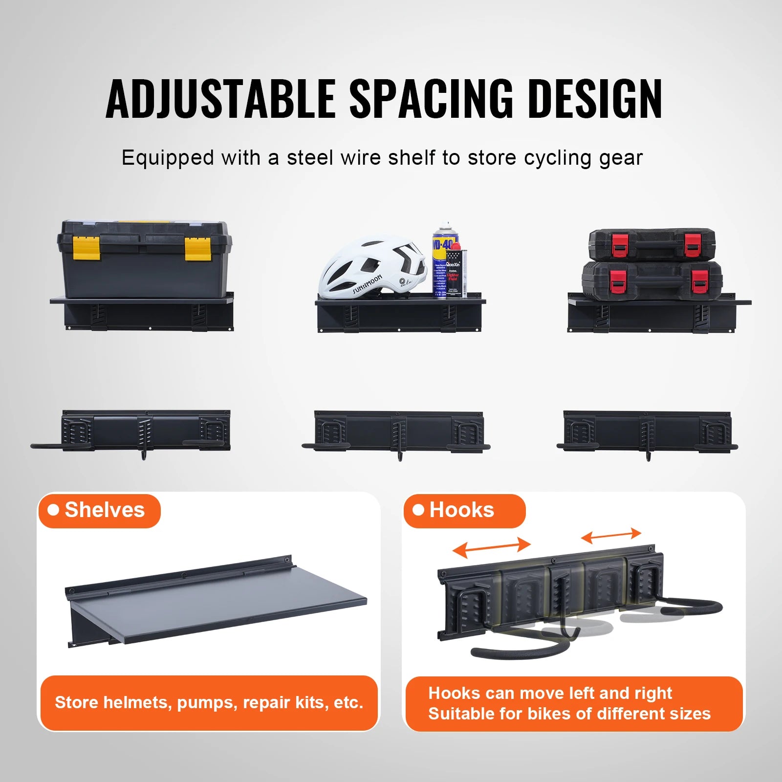 SucceBuy 3pcs Bike Storage Rack &ndash; Wall Mount For 6 Bikes