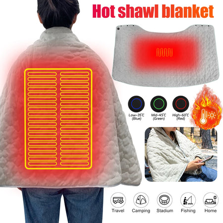 USB Heated Shawl &ndash; Three Heating Levels For Cozy Comfort