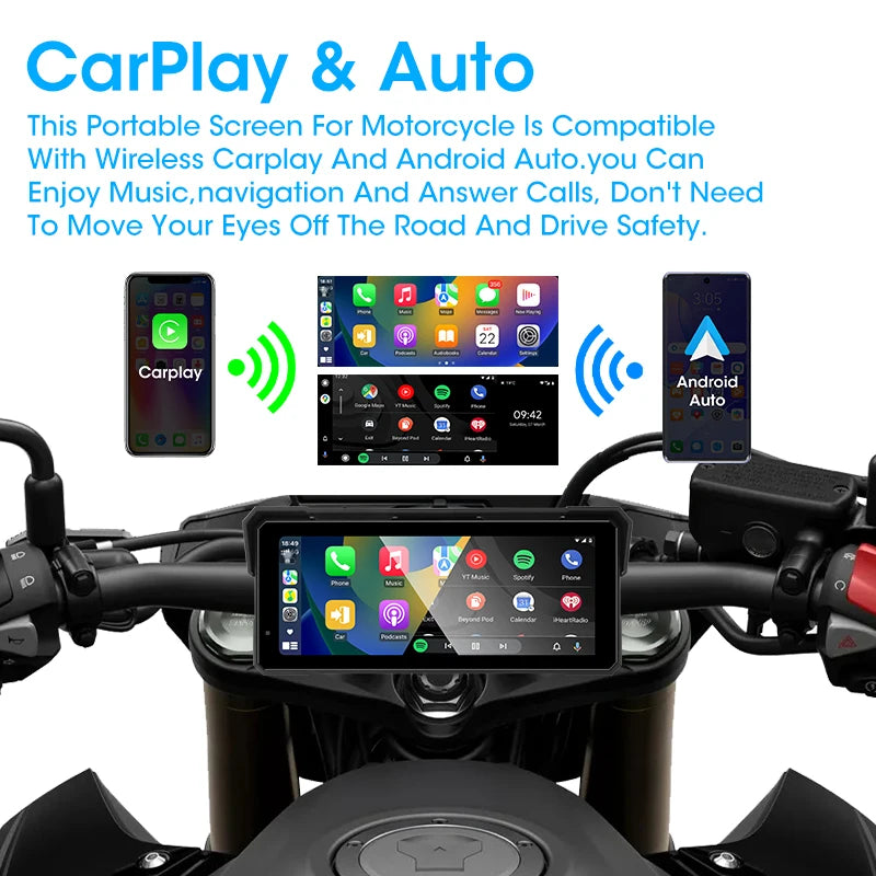 Digital Motorcycle Dashboard &ndash; Multi-Size Display with Android Auto and Carplay Support