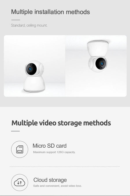 V380 Pro WiFi 4MP PTZ Indoor Security Camera RJ45 Port HD Motion Tracking Two-way Audio Baby Monitor CCTV Camera, No SD Card