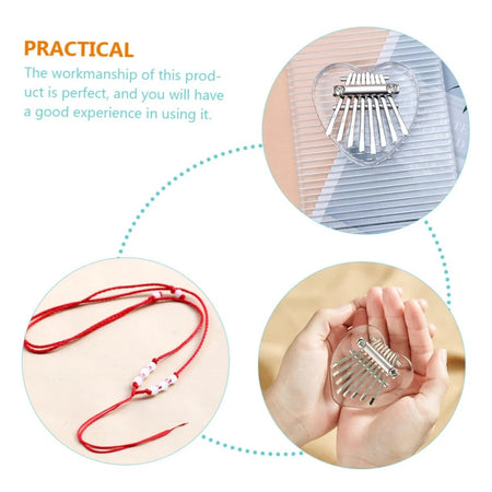 Miwayer 8 Keys Mini Kalimba &ndash; Rainbow Heart Design Fun