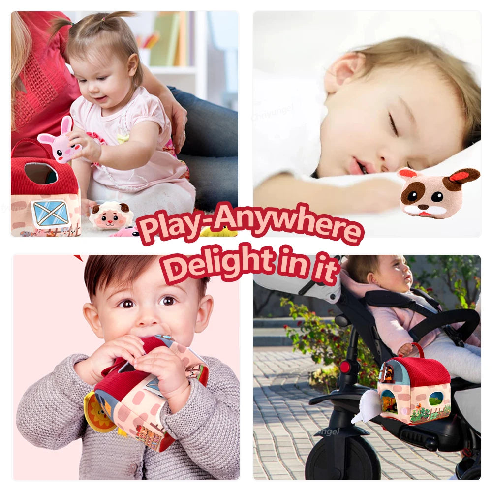 Plush Barn With Farm Animals &ndash; Sensory Montessori Toy