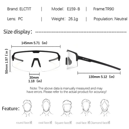 ELICIT Photochromic Sports Cycling Glasses &ndash; Anti-Glare and UV Protection