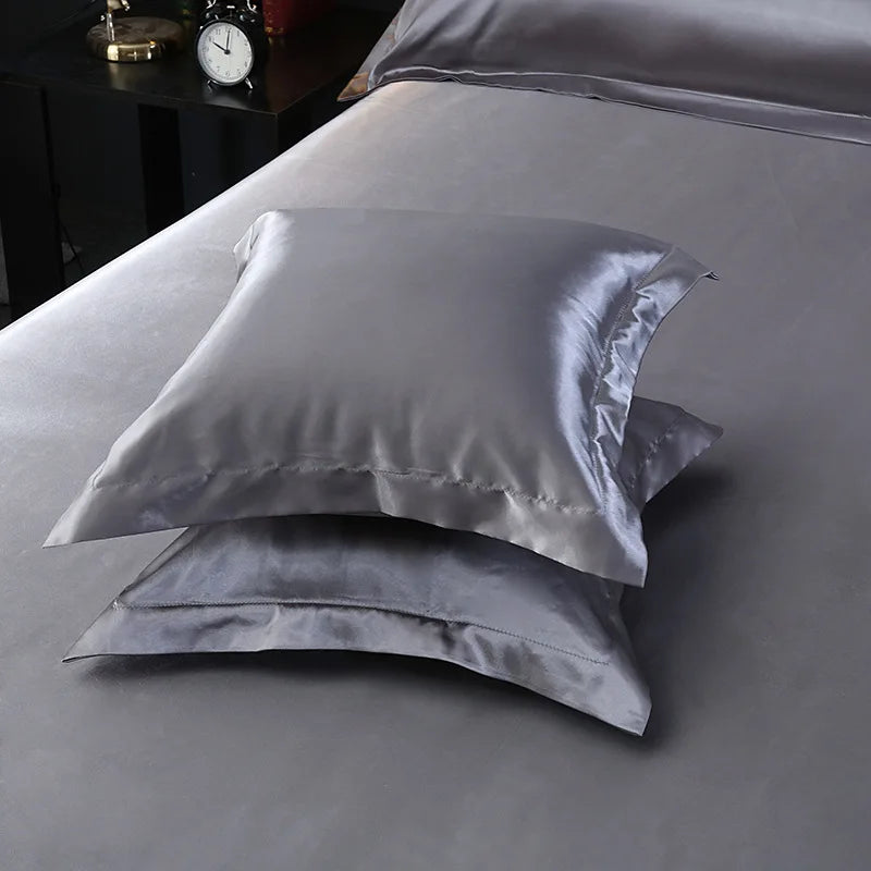 Silk Satin Square Pillowcase &ndash; Luxurious Comfort and Style jinshuying / 50x50cm 2pcs