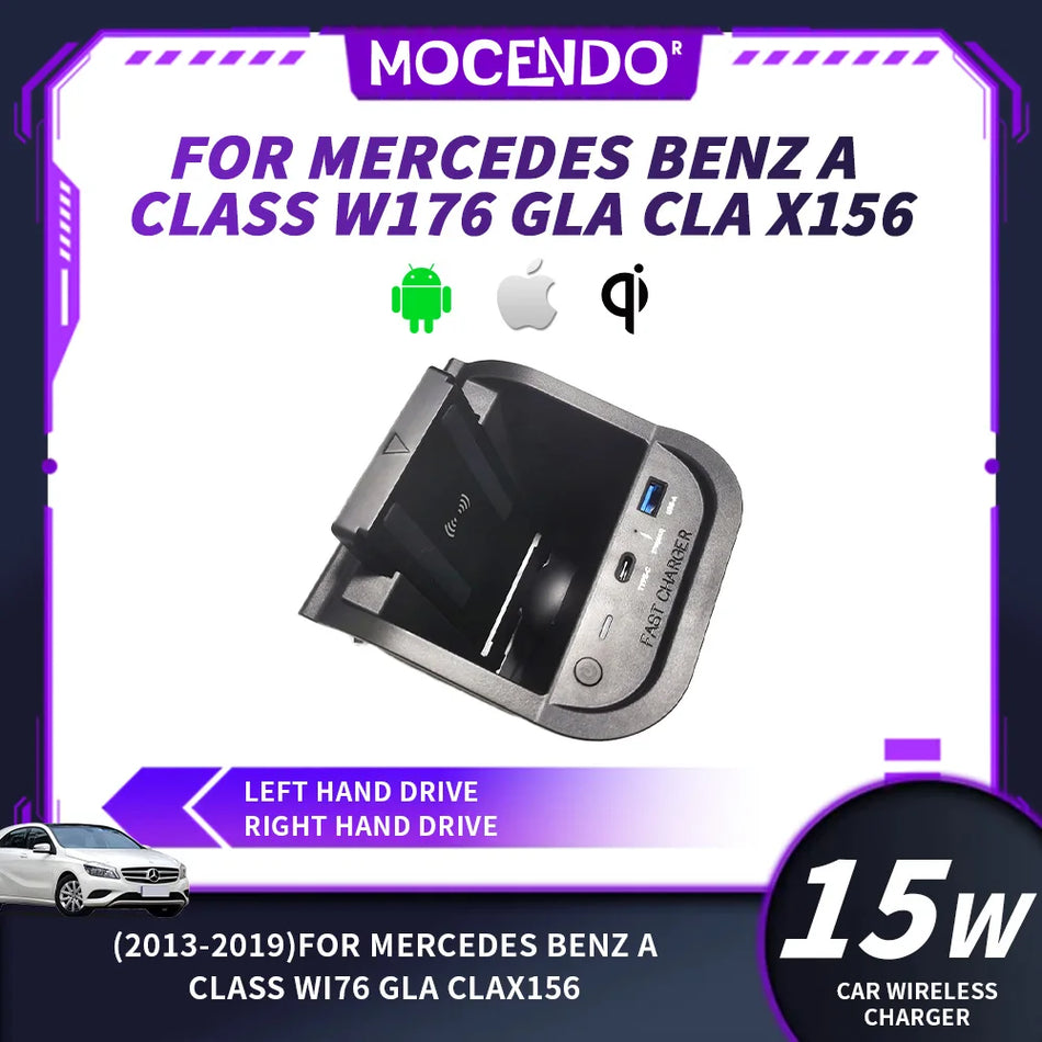 Qi безжично автомобилно зарядно за Mercedes-Benz A Class W176 GLA CLA B Class