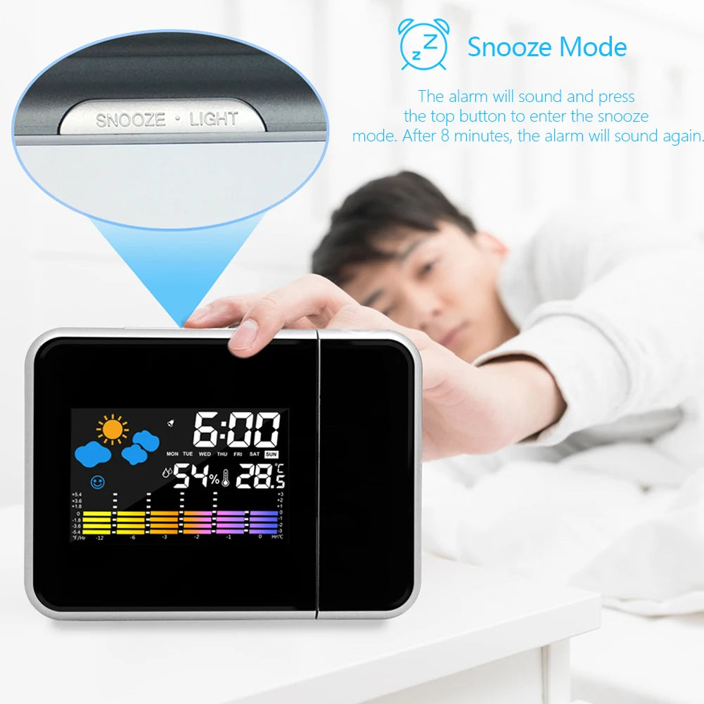 VKTECH LED Projector Smart Alarm Clock with Night Backlight