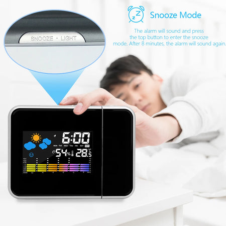 VKTECH LED Projector Smart Alarm Clock with Night Backlight