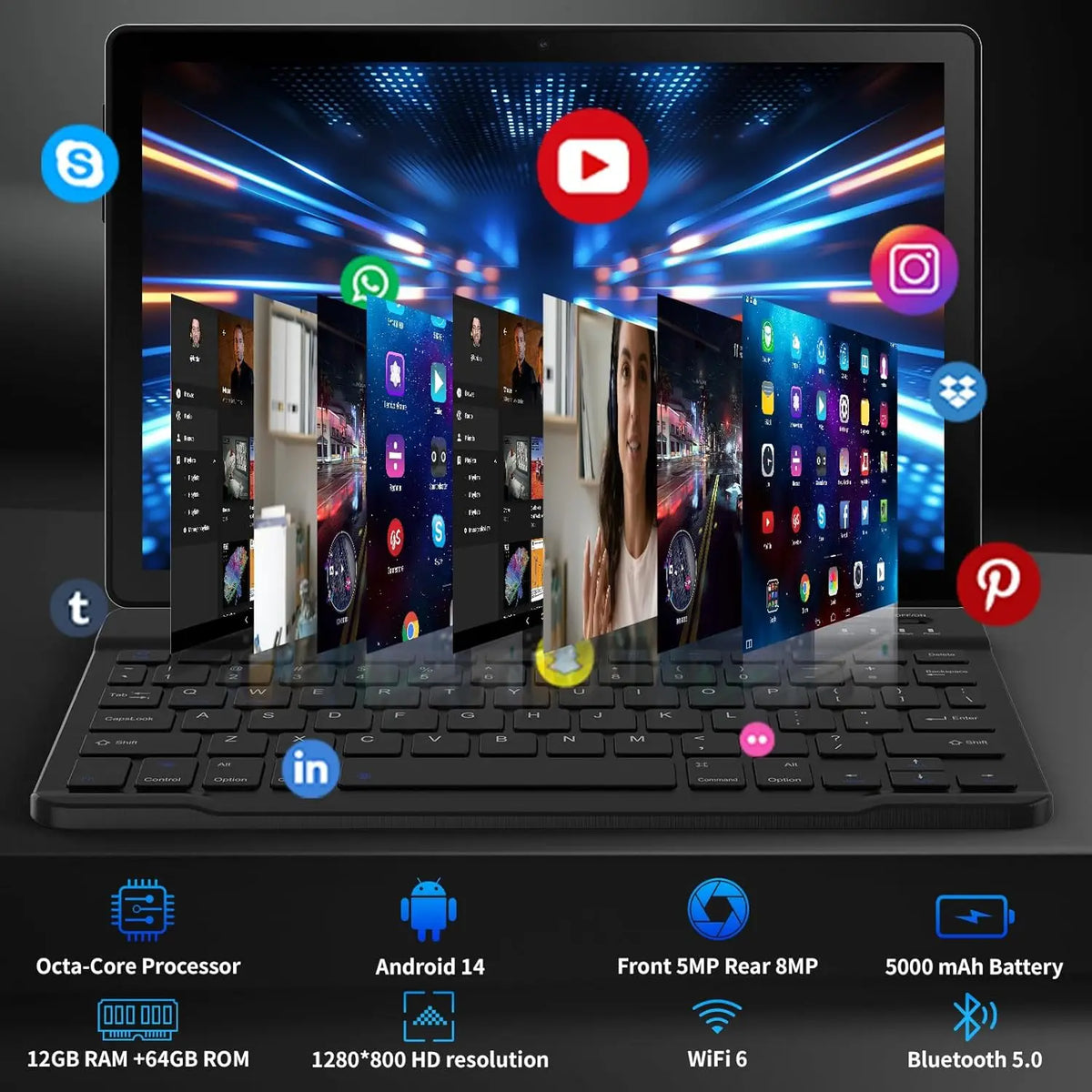 URAO A10L Tablet &ndash; Ultra Slim 10 Inch Android 14 Kit