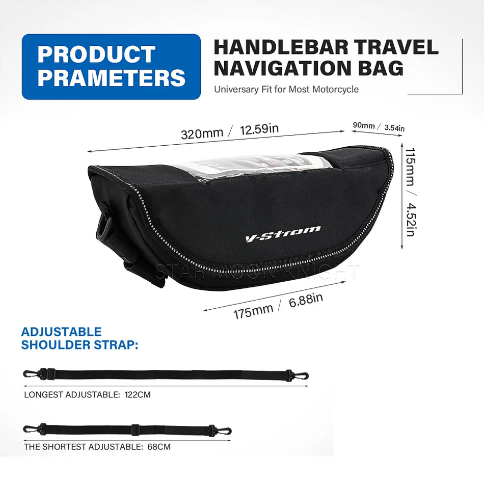 Водоустойчива найлонова чанта за кормило Suzuki V-Strom 800 2024, за съхранение на инструменти, прахоустойчива пътна торбичка за мотоциклетно оборудване