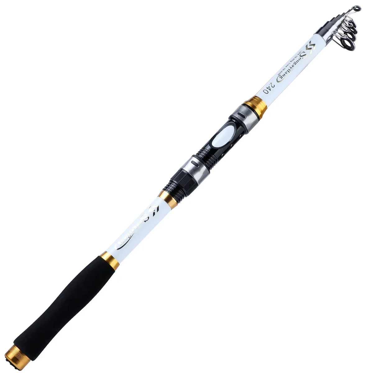 Sougayilang Telescopic Fishing Rod - 4 Colors, Glass Fiber, EVA Handle, 1.8m-2.7m WHITE / 2.1 M