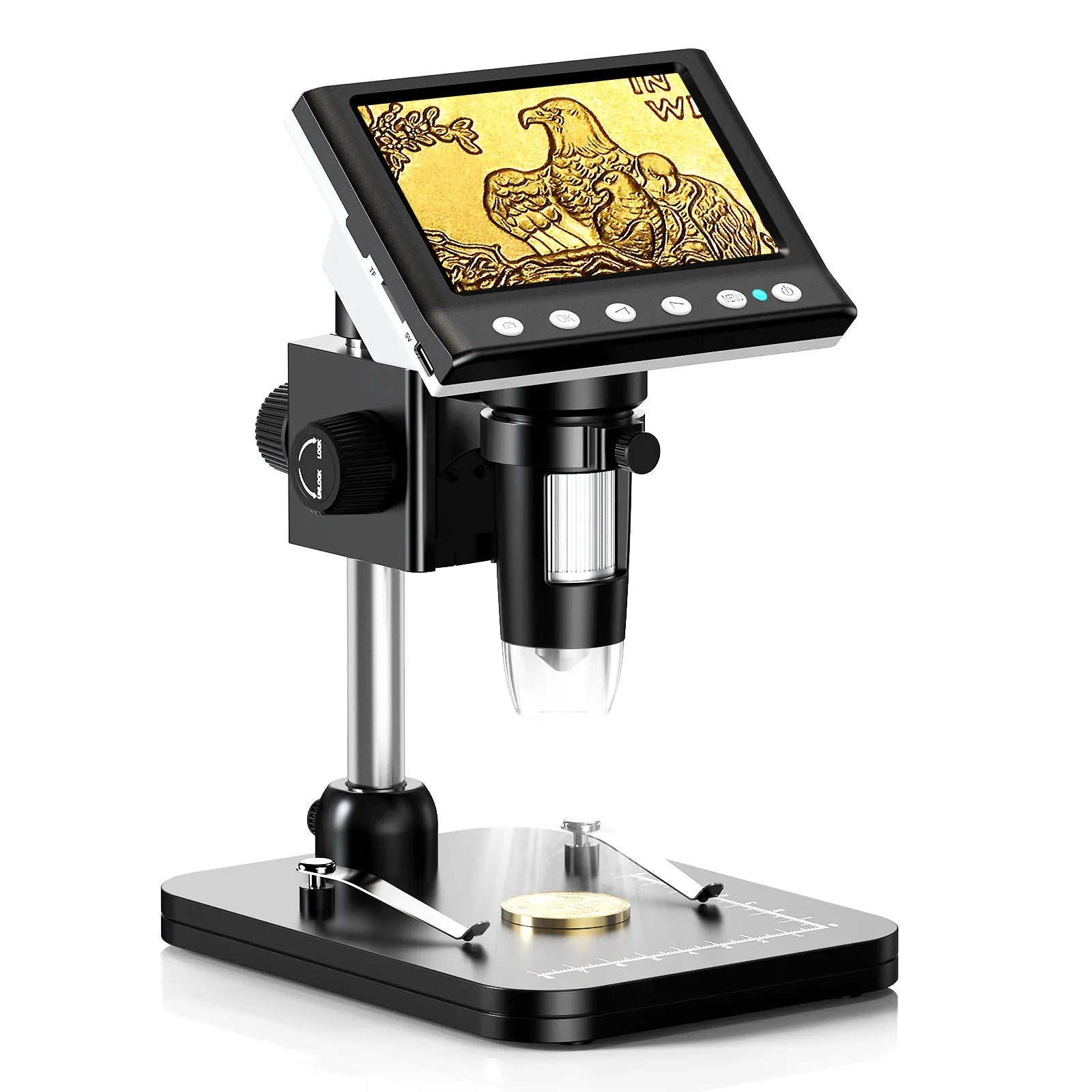 RIEVBCAU DM7 &ndash; 4.3 Inch Digital Microscope With 1000X Zoom DM7-Z01C / 1600X