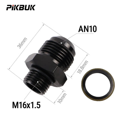 PIKBUK Aluminum AN10 to M12/14/16/18/20/22x1.5 Adapter Flare Fitting Auto Hose Fitting Male Oil Cooler Fitting by InterCyprus Trading Ltd