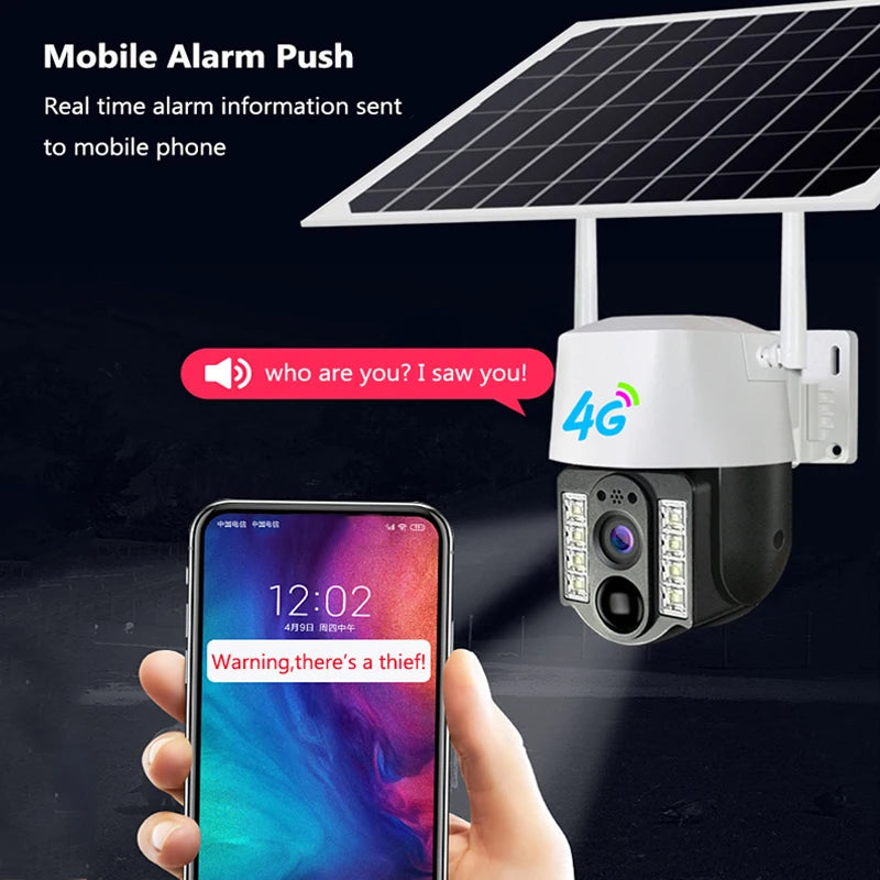 Solar WiFi PTZ Camera 4G Sim 10X Zoom &ndash; Auto Tracking